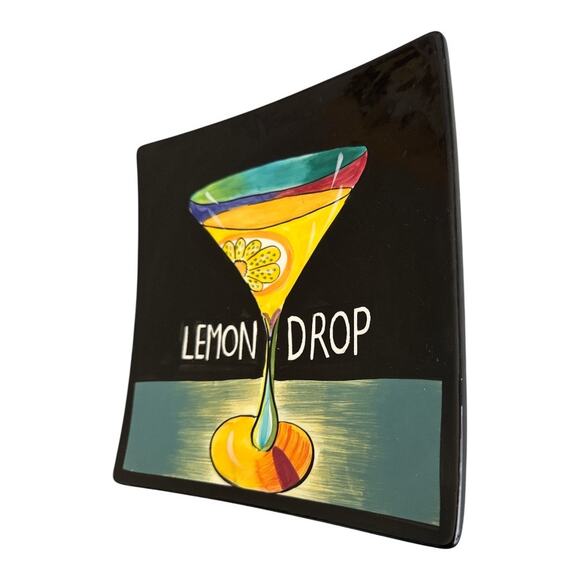 Mary Naylor Designs “Lemon Drop” Hand Painted Square Plate - Picture 3 of 6